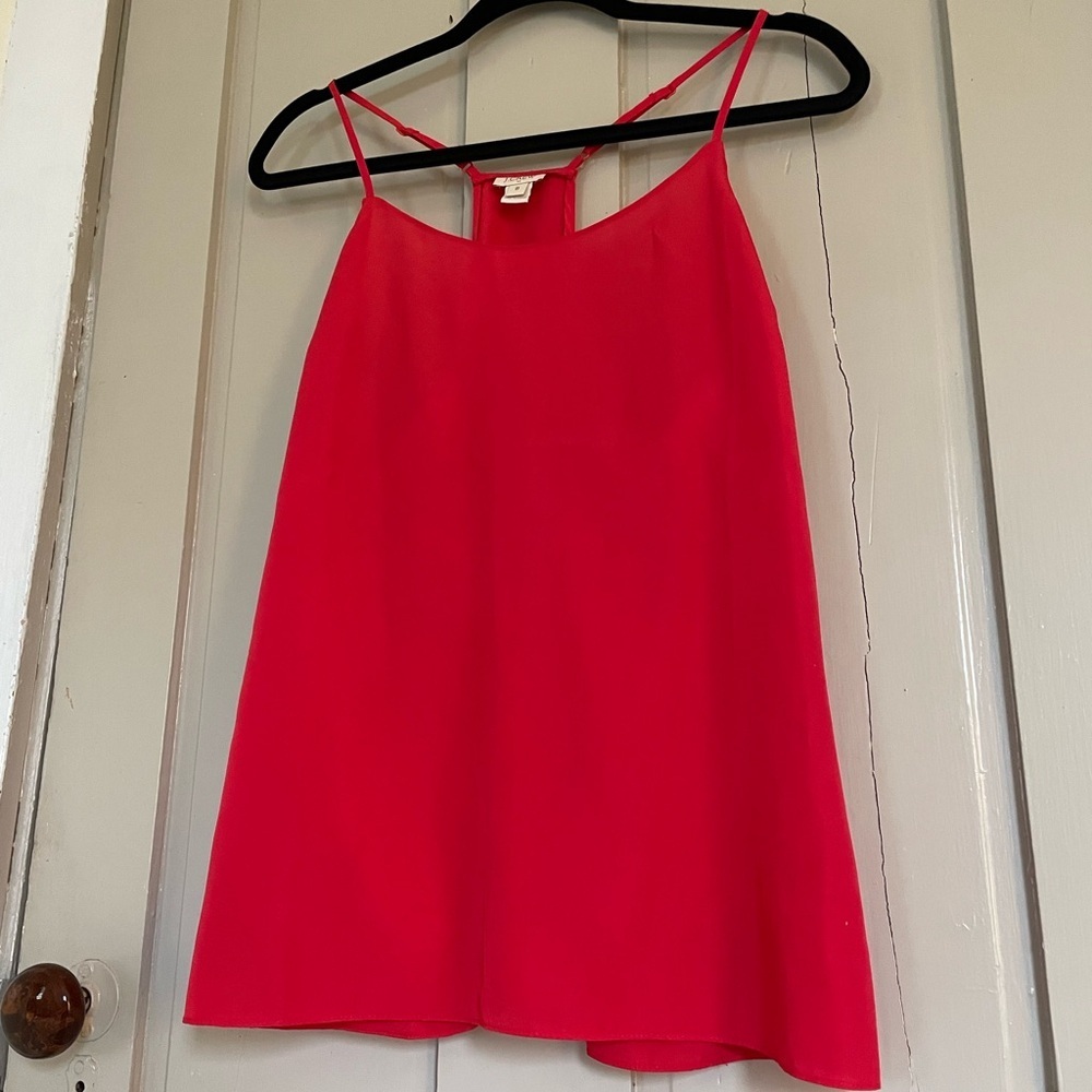 J. Crew Brilliant Red Camisole Tank Top Adjustable Straps Comfy Airy Summer Work - Picture 3 of 6
